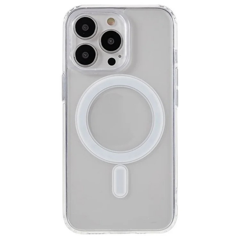 For iPhone 11 Pro Max Clear Case Compatible with MagSafe WANLONFENG LM2 Series Phone Cover (Big Lens Hole) - Transparent
