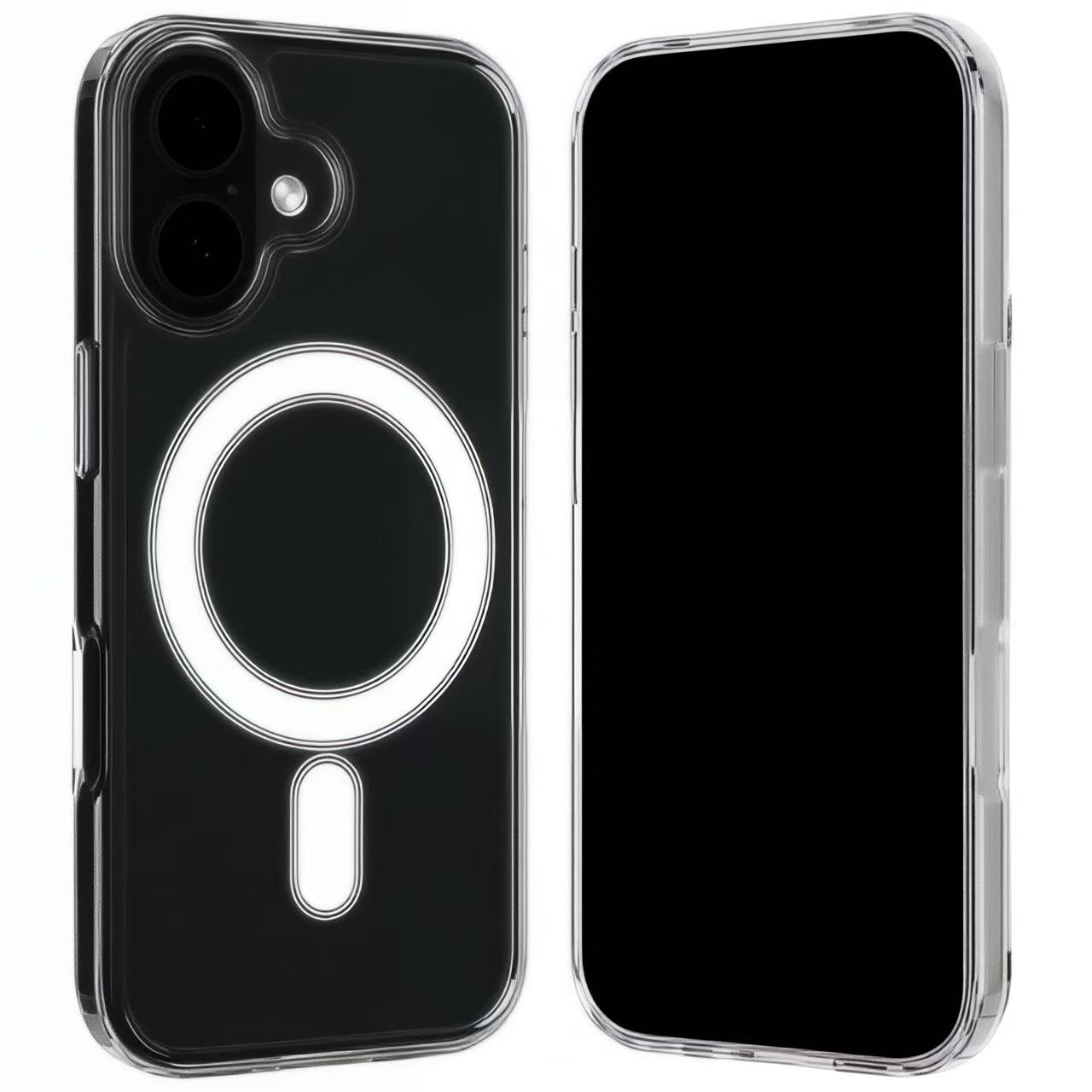 For iPhone 17 Clear Case Compatible with MagSafe WANLONFENG LM2 Series Phone Cover (Big Lens Hole) - Transparent