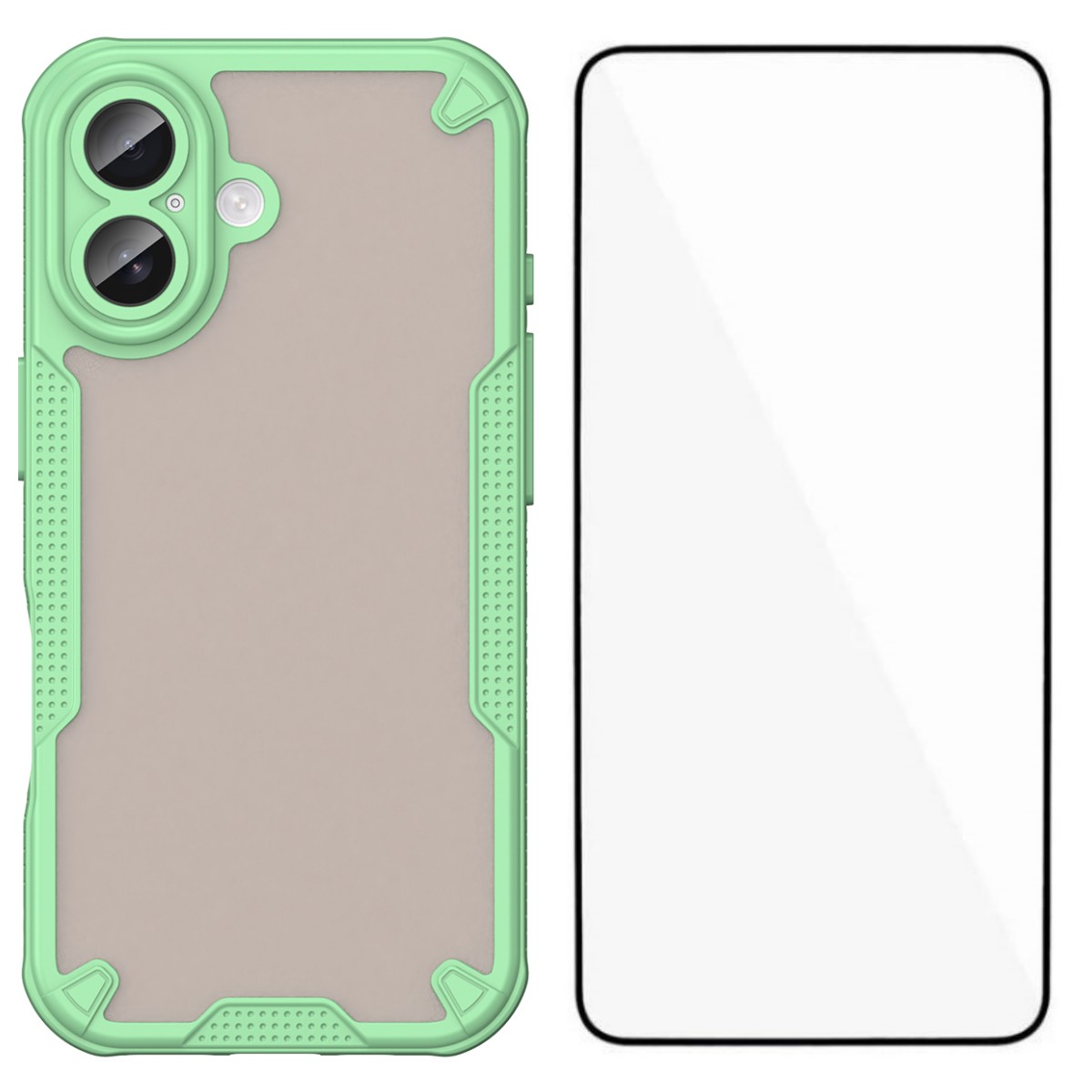For iPhone 17 Case WANLONFENG MFFJ Series Anti Drop TPU Phone Back Cover with Screen Film - Green