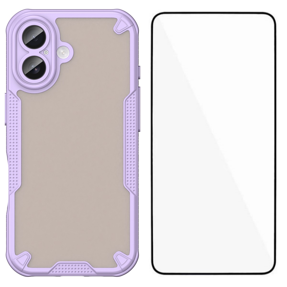 For iPhone 17 Case WANLONFENG MFFJ Series Anti Drop TPU Phone Back Cover with Screen Film - Purple