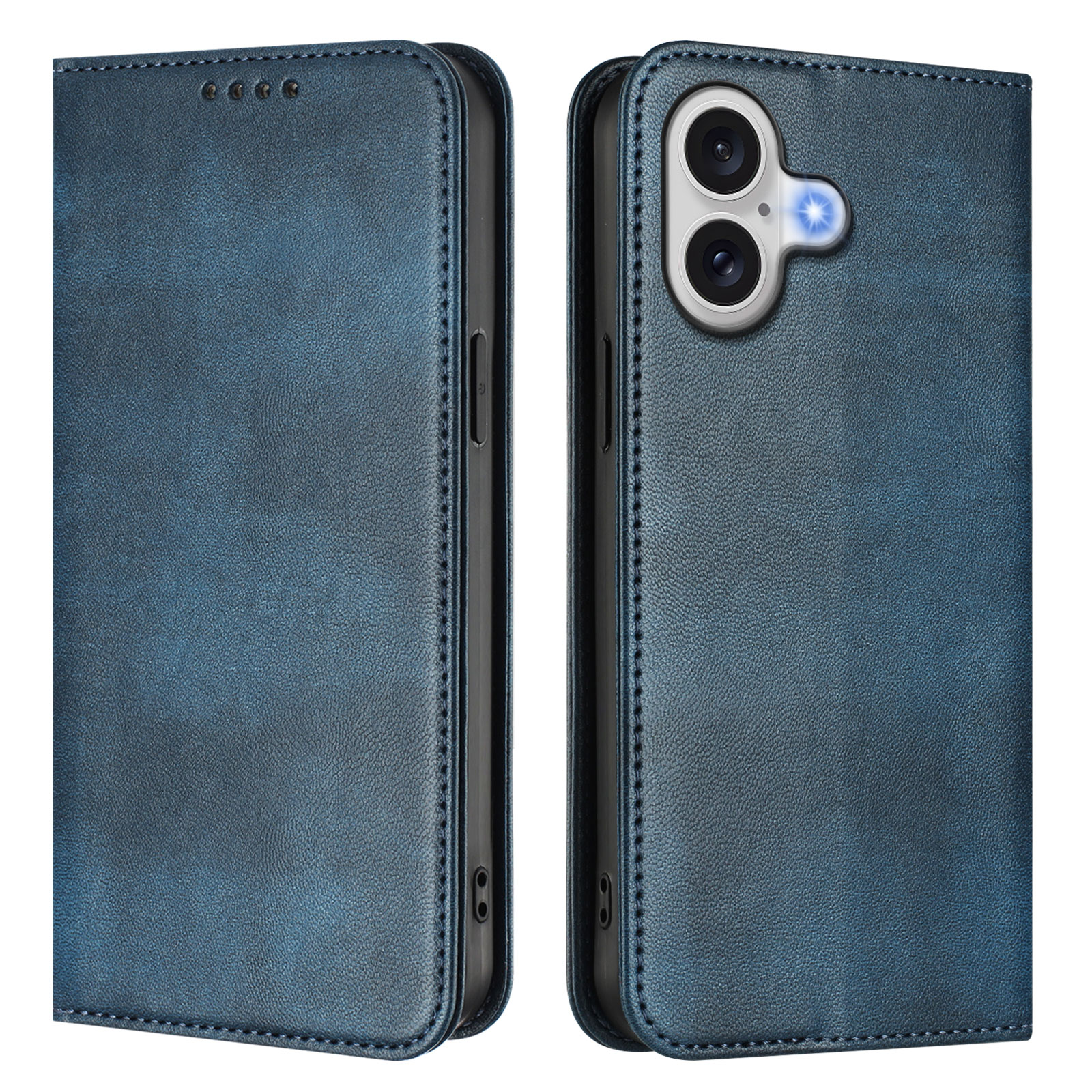 For iPhone 17 Wallet Cases Retro Texture RFID Blocking Leather Phone Cover - Blue