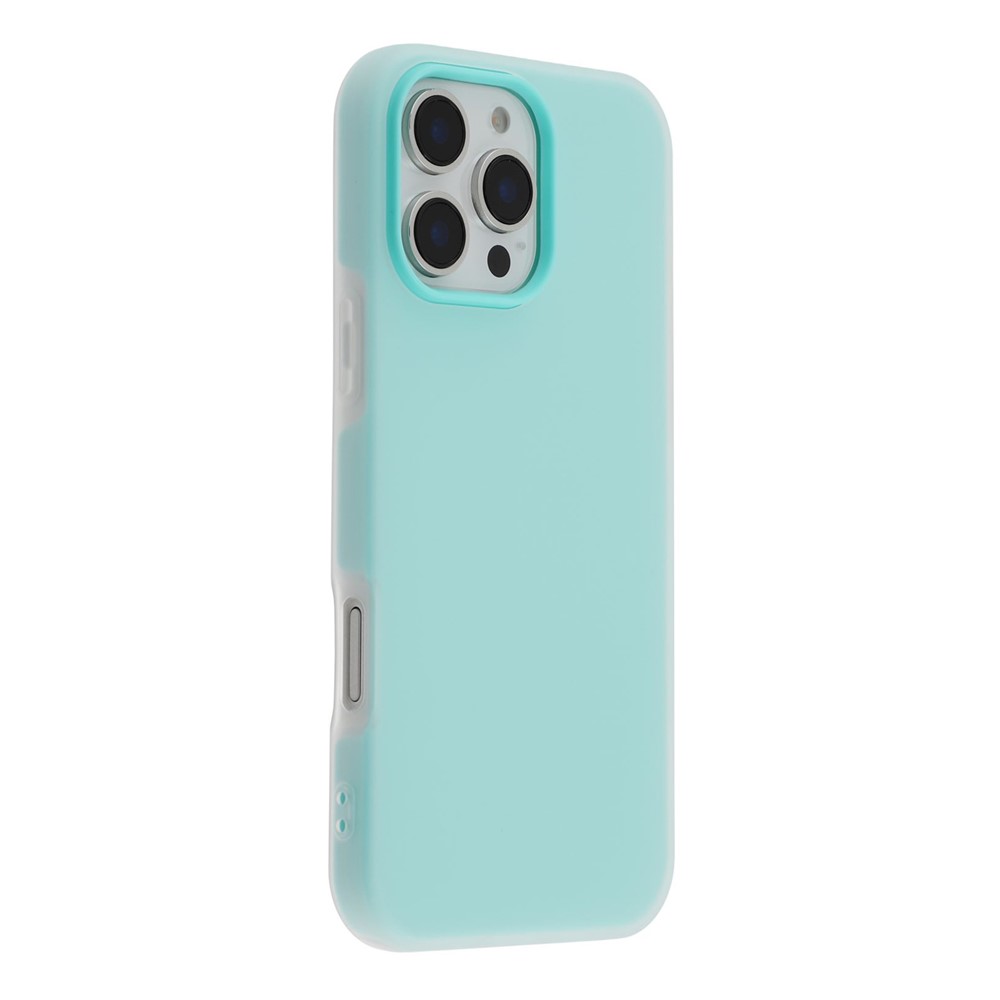 For iPhone 16 Pro Max Case 2 in 1 PC + TPU Frosted Phone Case Large Camera Cutout - Baby Blue