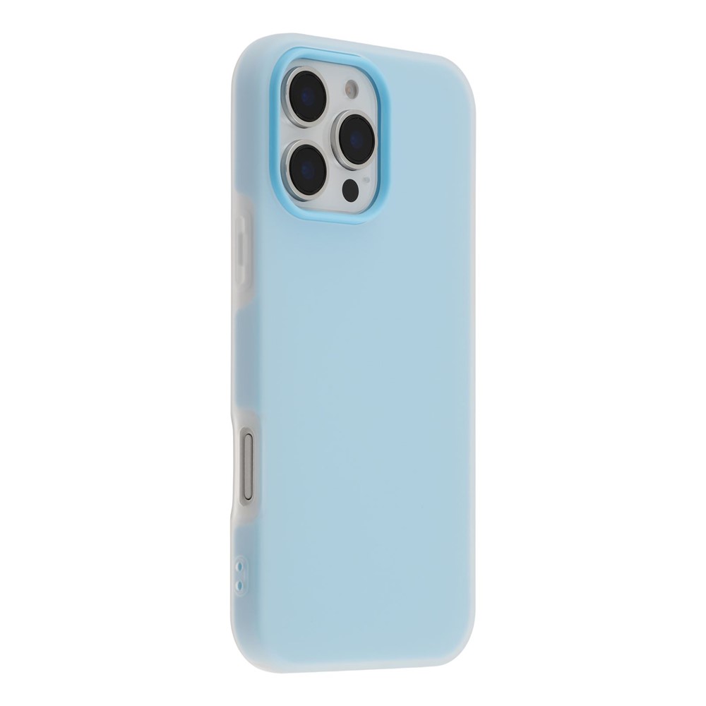 For iPhone 16 Pro Max Case 2 in 1 PC + TPU Frosted Phone Case Large Camera Cutout - Sky Blue