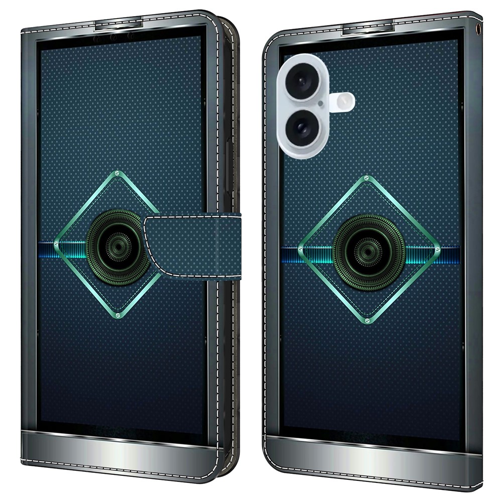 For iPhone 16 Plus Case Wallet Stand Pattern Printing PU Leather Flip Phone Cover - Fantasy Future