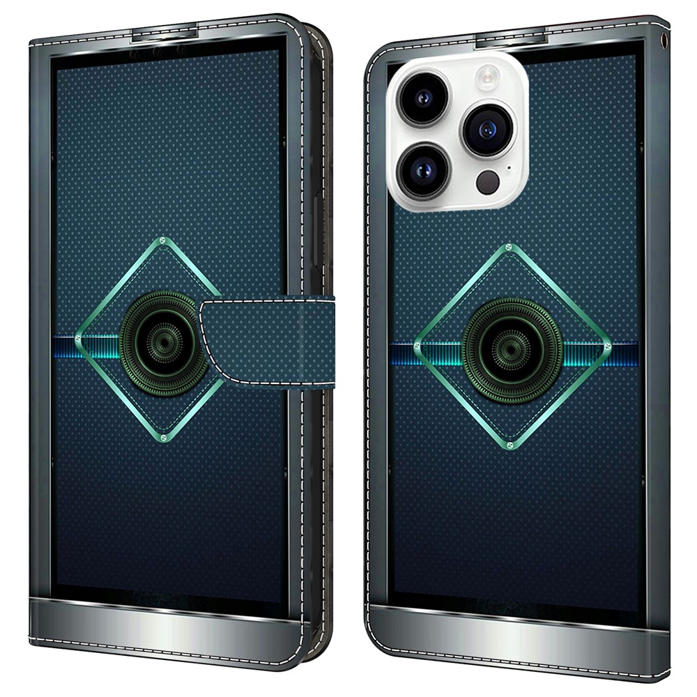 For iPhone 16 Pro Case Wallet Stand Pattern Printing PU Leather Flip Phone Cover - Fantasy Future