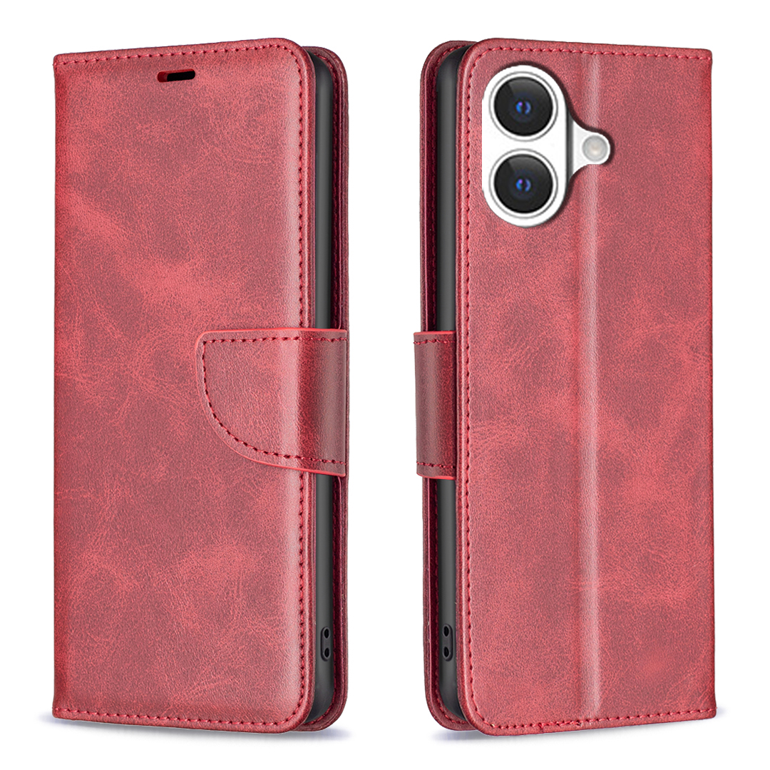 For iPhone 17 Case Shockproof PU Leather Cover with Wallet Card Slots - Red