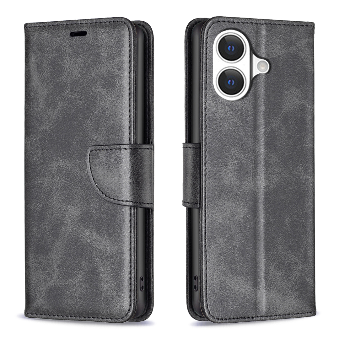 For iPhone 17 Case Shockproof PU Leather Cover with Wallet Card Slots - Black