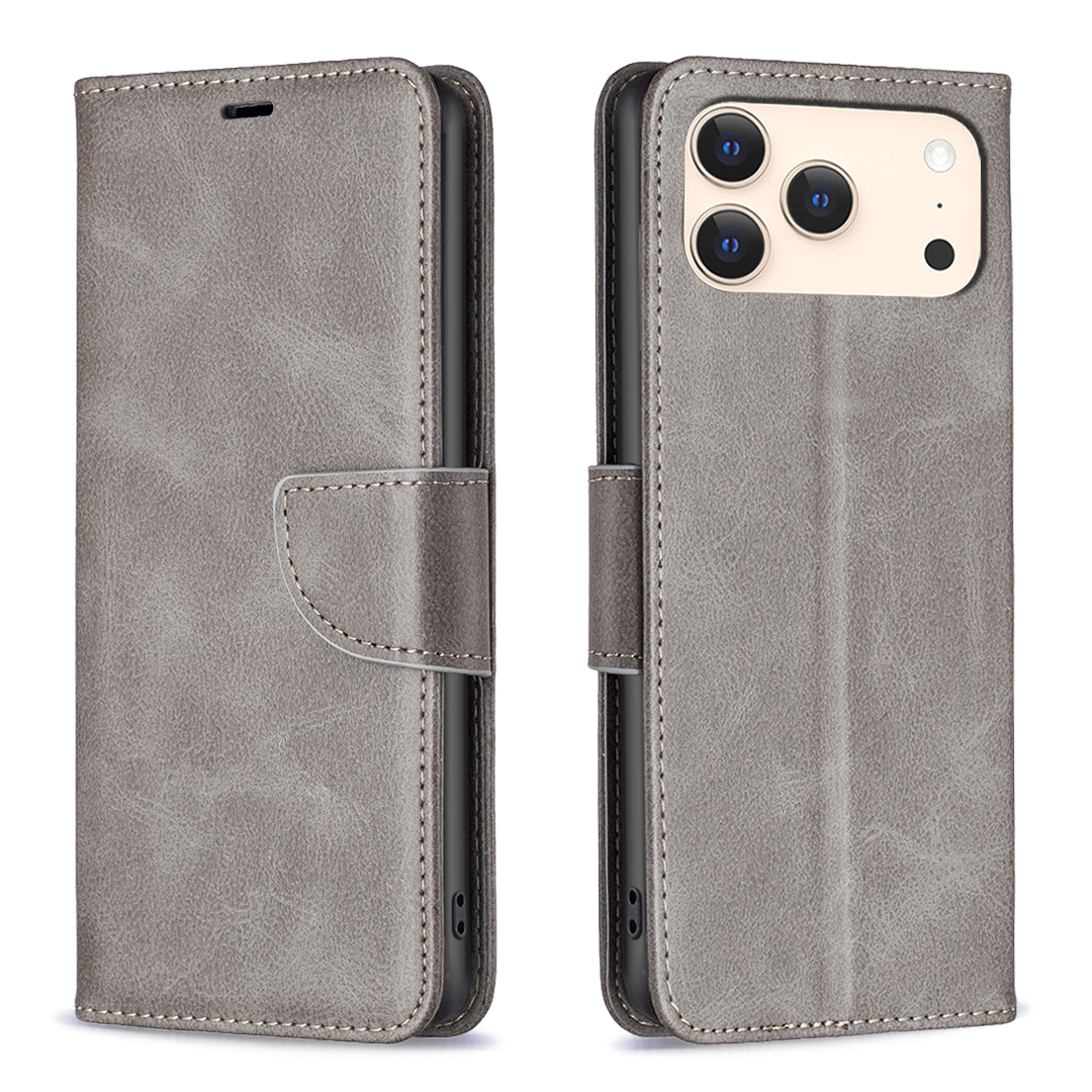 For iPhone 17 Pro Max Case Shockproof PU Leather Cover with Wallet Card Slots - Grey