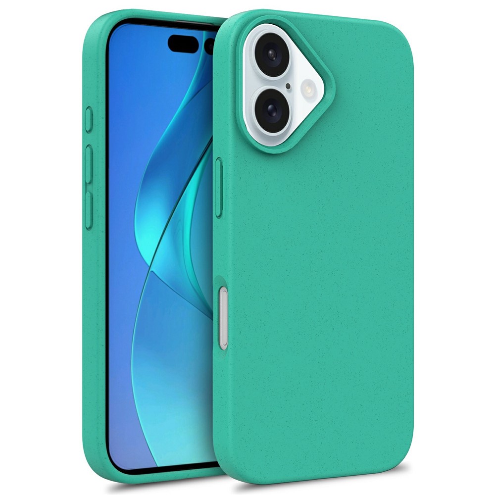 Bulk Purchasing For iPhone 16 Plus Case Biodegradable Wheat Straw + TPU Eco-Friendly Phone Cover - Mint Green
