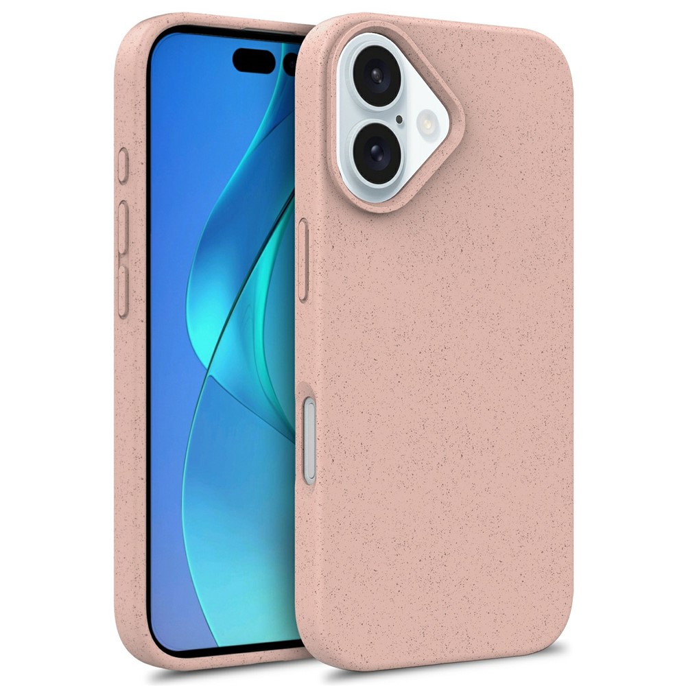 Bulk Purchasing For iPhone 16 Plus Case Biodegradable Wheat Straw + TPU Eco-Friendly Phone Cover - Pink