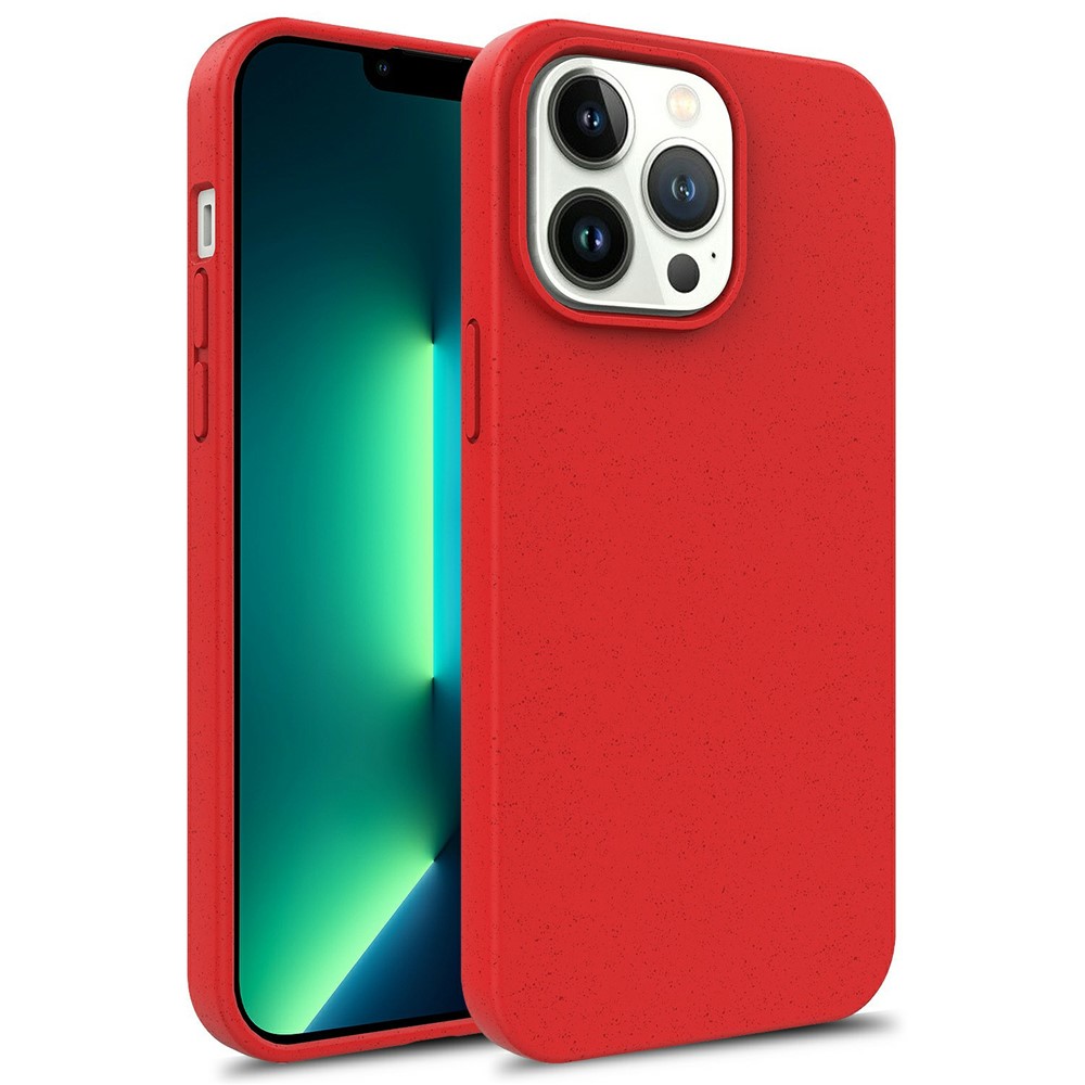Bulk Purchasing For iPhone 15 Pro Case Biodegradable Wheat Straw + TPU Eco-Friendly Phone Cover - Red