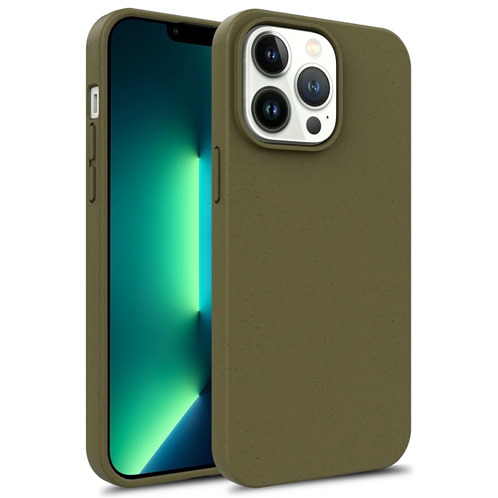 Bulk Purchasing For iPhone 15 Pro Max Case Biodegradable Wheat Straw + TPU Eco-Friendly Phone Cover - Army Green