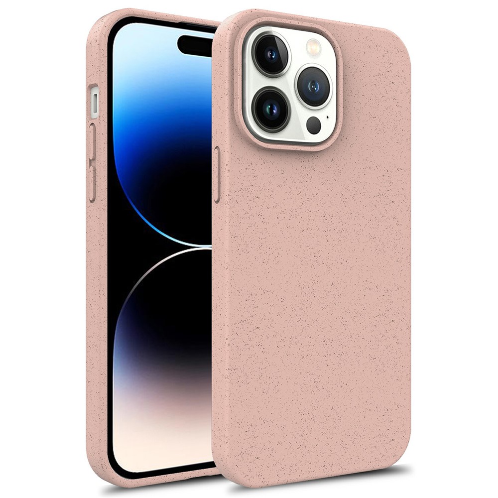Bulk Purchasing For iPhone 14 Pro Max Case Biodegradable Wheat Straw + TPU Eco-Friendly Phone Cover - Pink
