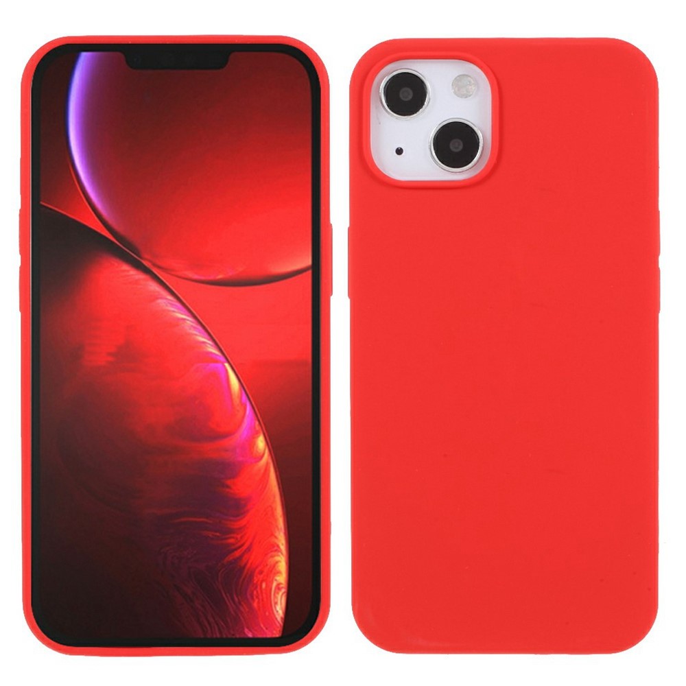 For iPhone 15 Case Solid Silicone Shockproof Phone Back Cover - Red