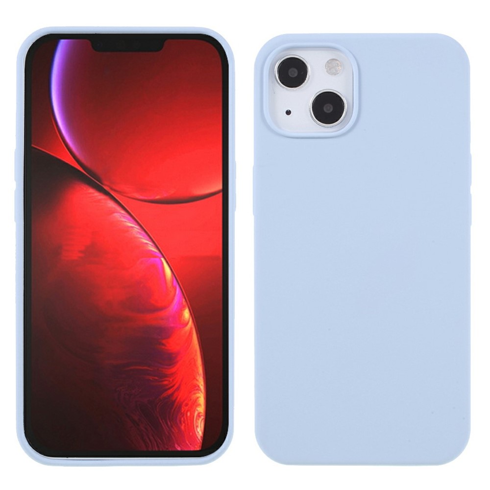 For iPhone 15 Case Solid Silicone Shockproof Phone Back Cover - Baby Blue