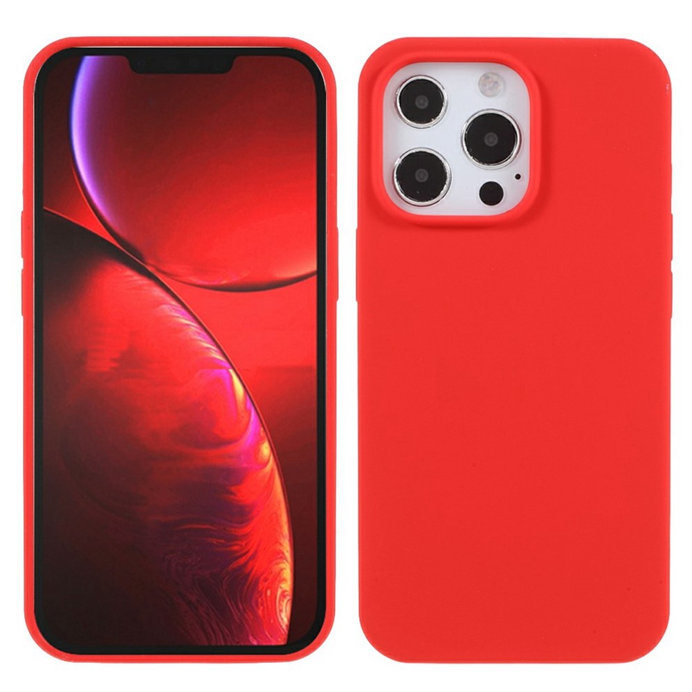 For iPhone 15 Pro Max Case Solid Silicone Shockproof Phone Back Cover - Red