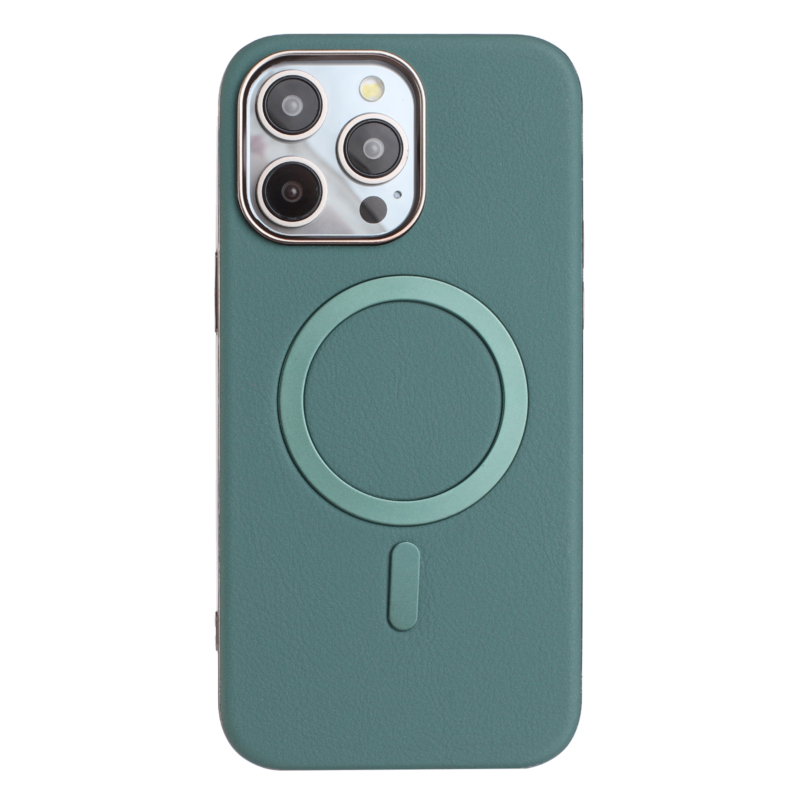 For iPhone 16 Pro Case BINFEN COLOR BF40 Compatible with MagSafe Electroplated PU + TPU Phone Back Cover - Green