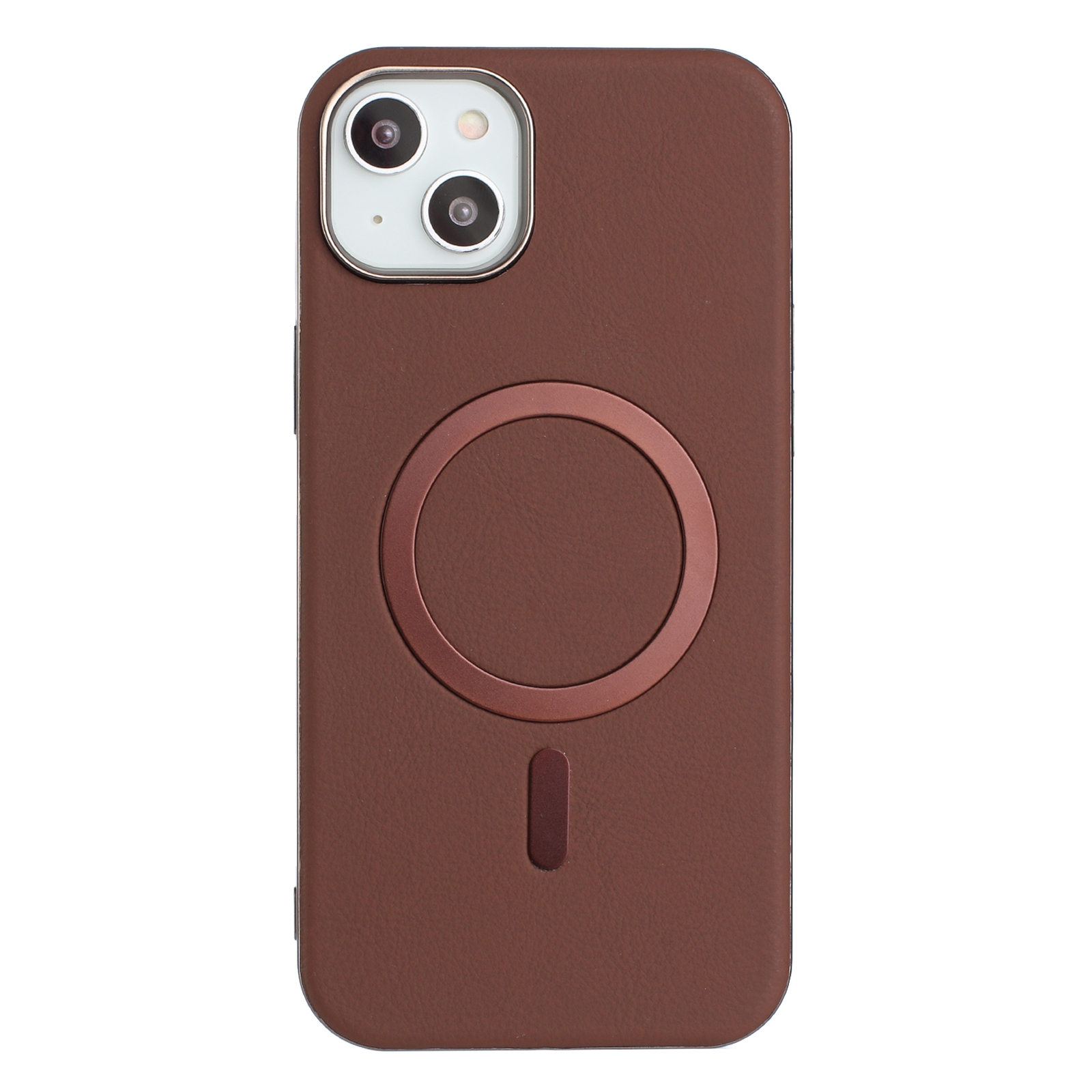 For iPhone 14 Pro Max Case BINFEN COLOR BF40 Compatible with MagSafe Electroplated PU + TPU Phone Back Cover - Brown