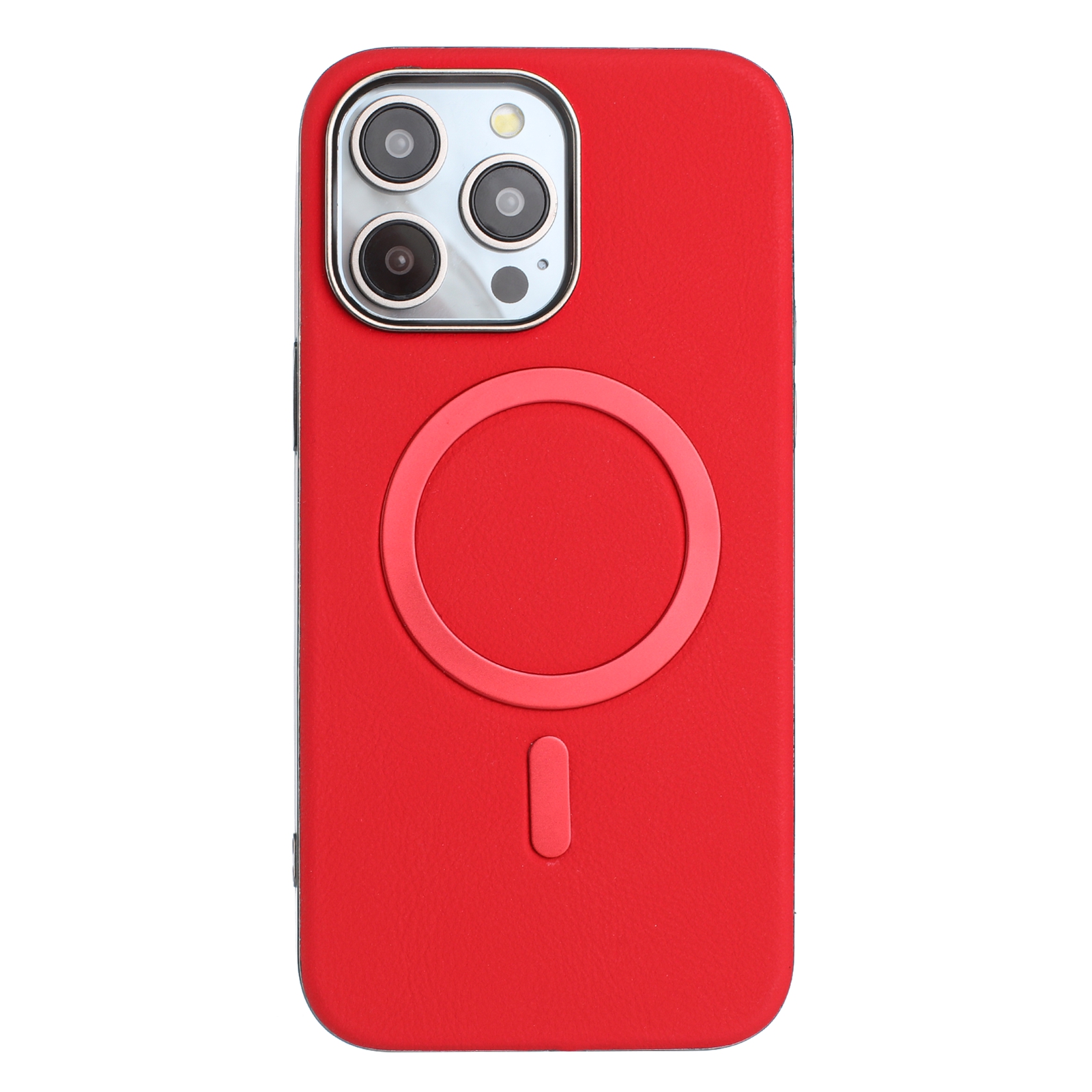 For iPhone 14 Pro Case BINFEN COLOR BF40 Compatible with MagSafe Electroplated PU + TPU Phone Back Cover - Red