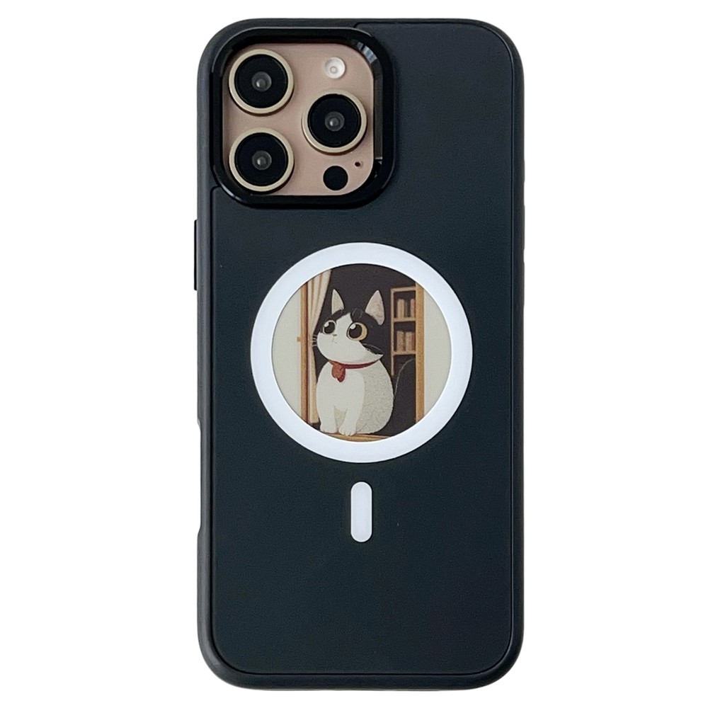 For iPhone 16 Pro Max Magnetic Case 4 Colors NFC DIY Customized Round Screen Smart E-Ink Phone Cover