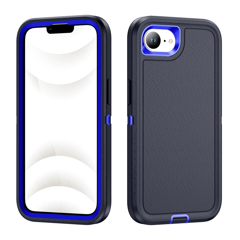 For iPhone 16e Case PC + Silicone + EVA 3 in 1 Shockproof Phone Cover - Dark Blue + Sapphire