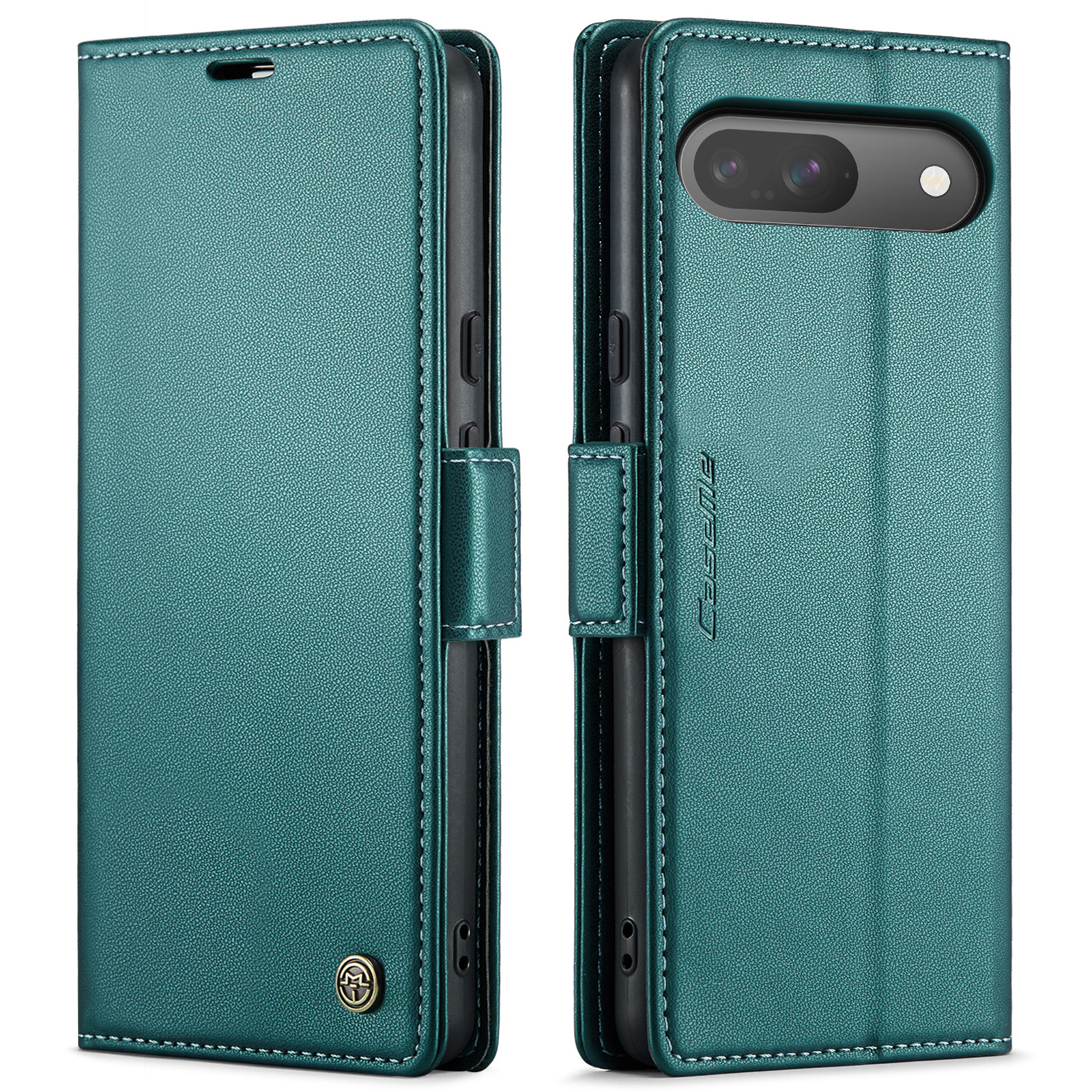 For Google Pixel 10 Pro / 10 / 9 Pro / 9 Case CASEME 023 Series RFID Blocking Leather Wallet Stand Phone Cover - Green