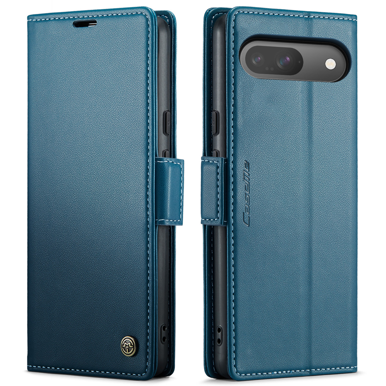 For Google Pixel 10 Pro / 10 / 9 Pro / 9 Case CASEME 023 Series RFID Blocking Leather Wallet Stand Phone Cover - Blue