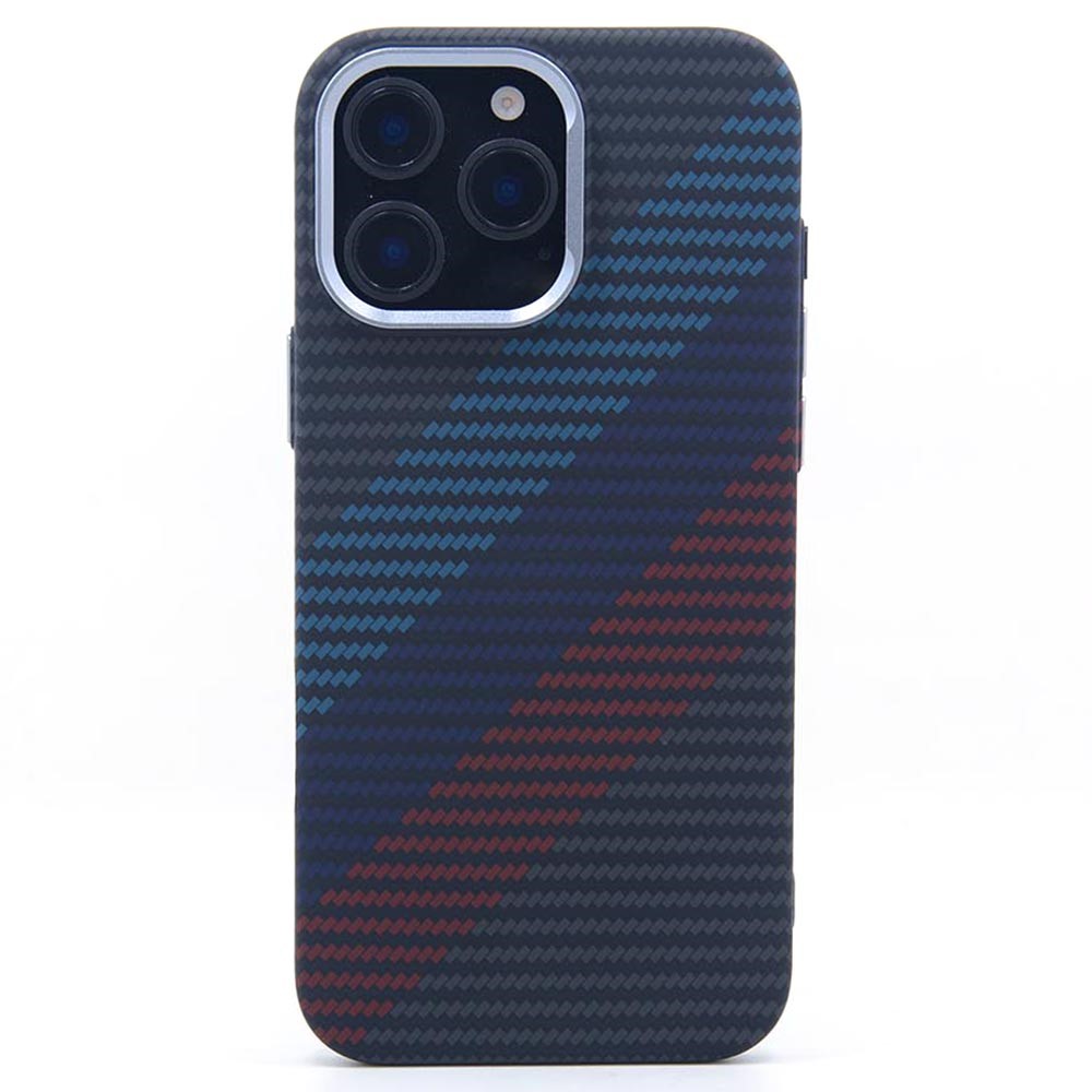 For iPhone 16 Pro Magnetic Case Carbon Fiber Texture Water Transfer PC Phone Cover - Phantom Twill