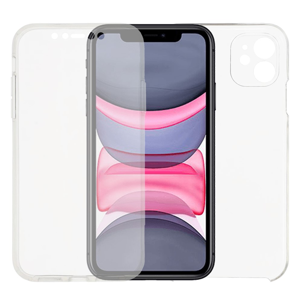 For iPhone 11 Case TPU Frame Clear Acrylic Back Phone Cover with PET Film