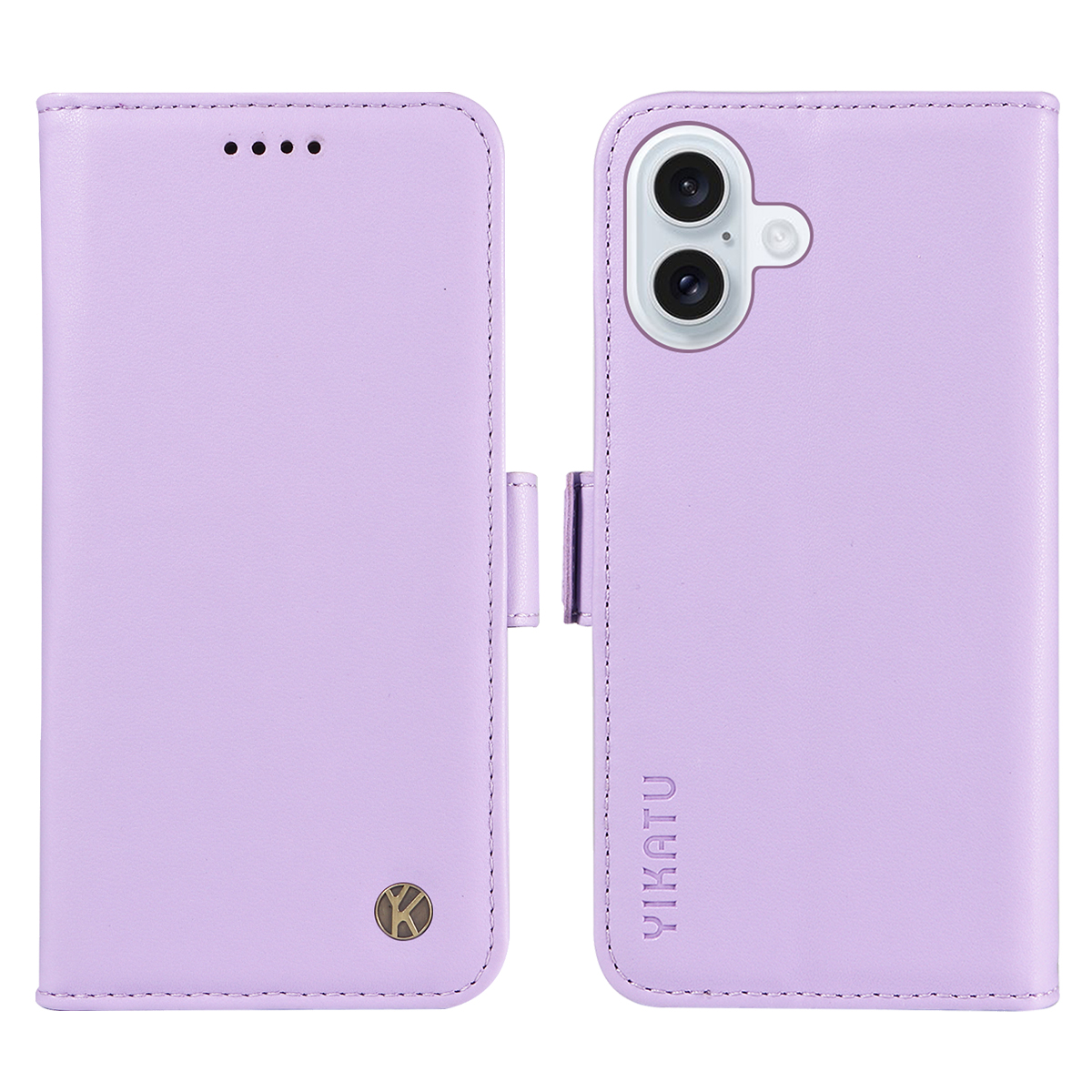 For iPhone 17 Wallet Phone Case YIKATU YK-003 Leather Stand Cover -  Light Purple