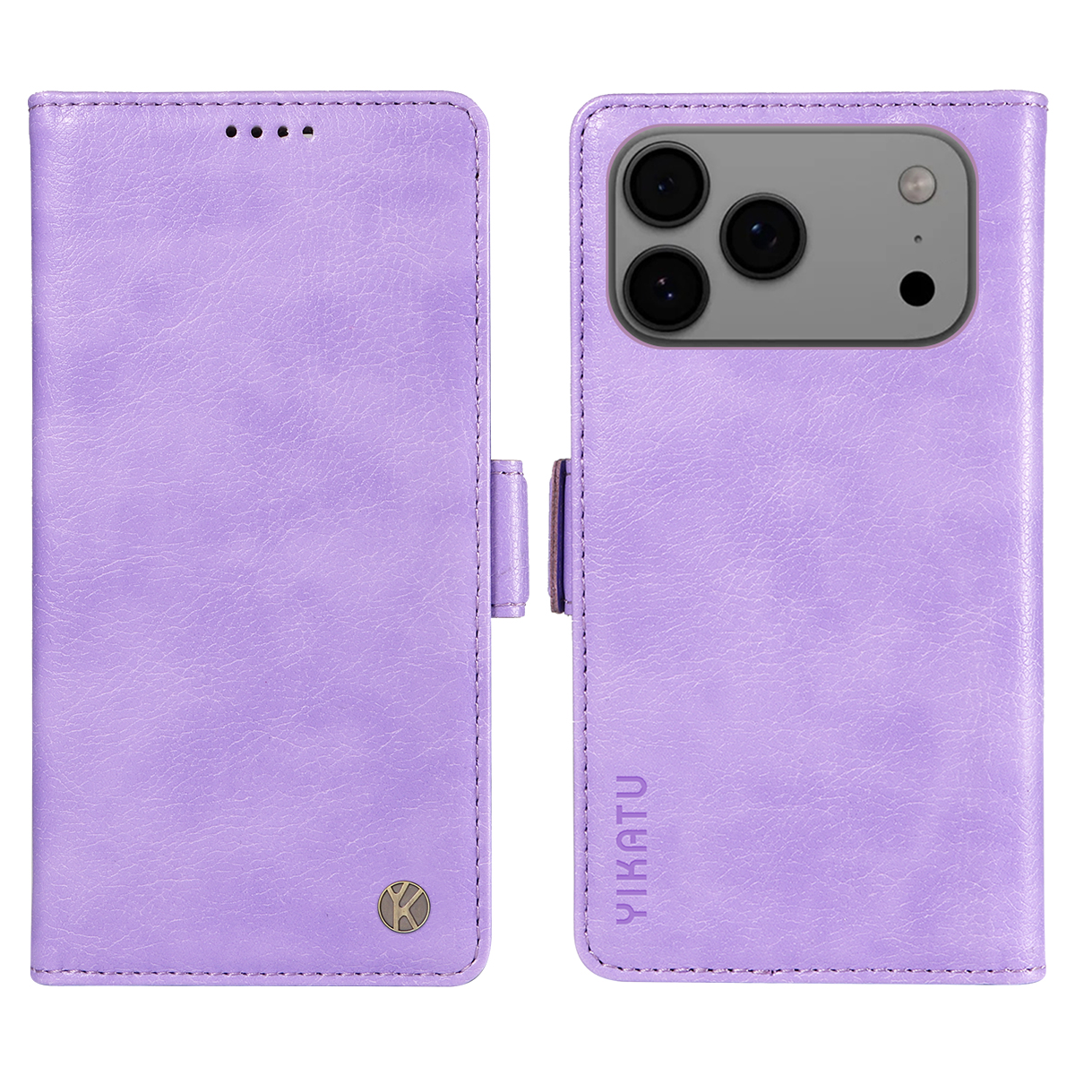 For iPhone 17 Pro Max Case YIKATU YK-007 Litchi Texture PU Leather Wallet Phone Cover - Purple