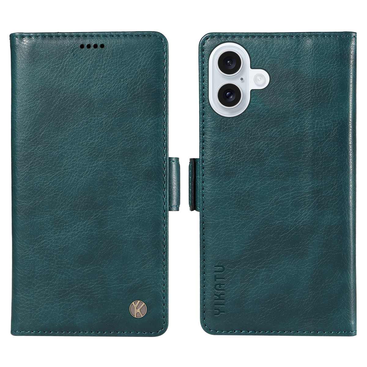 For iPhone 17 Case YIKATU YK-007 Litchi Texture PU Leather Wallet Phone Cover - Blue