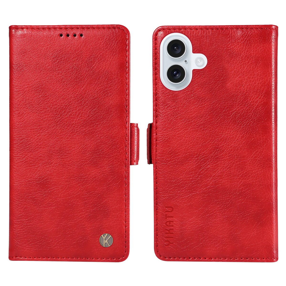 For iPhone 17 Case YIKATU YK-007 Litchi Texture PU Leather Wallet Phone Cover - Red