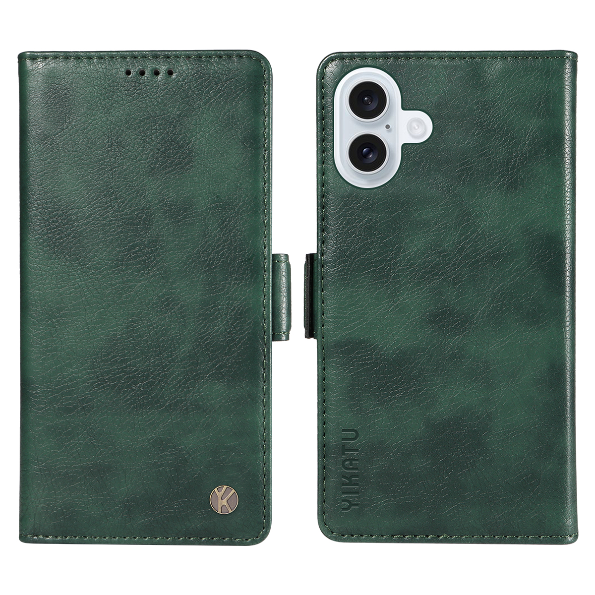 For iPhone 17 Case YIKATU YK-007 Litchi Texture PU Leather Wallet Phone Cover - Green