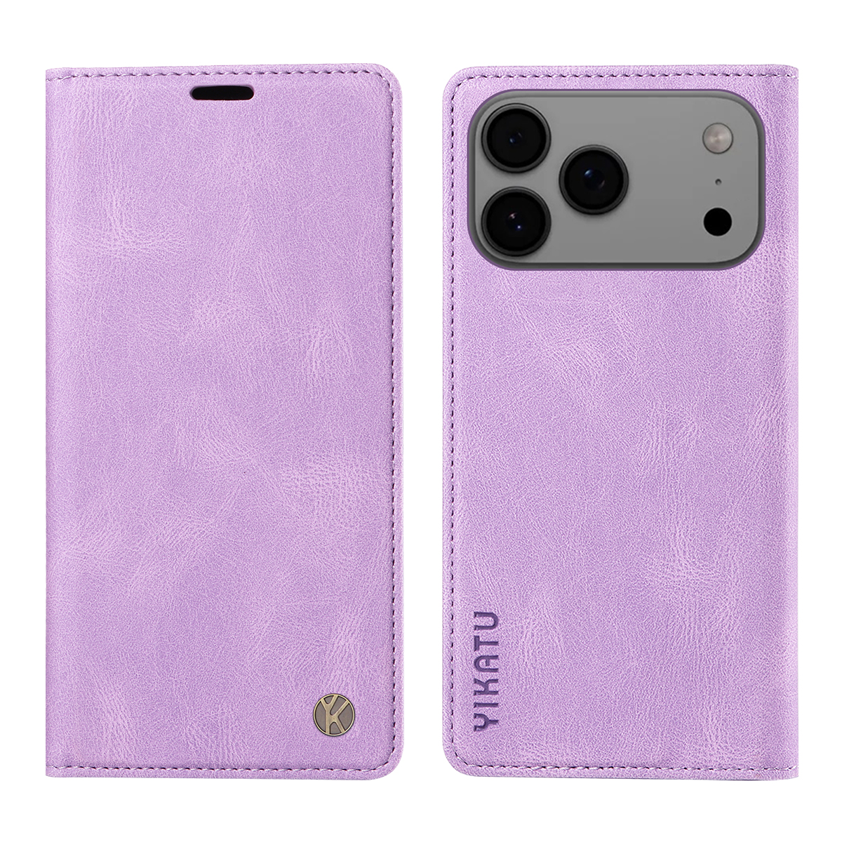 For iPhone 17 Pro Max Leather Cover YIKATU YK-004 Skin-Touch Wallet Phone Cases - Purple