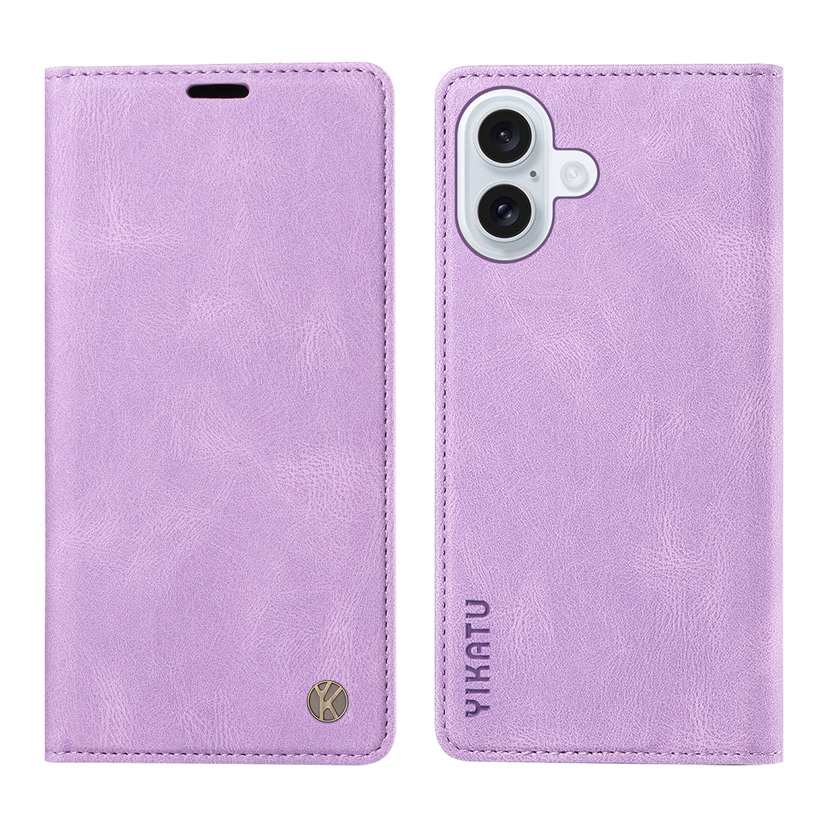 For iPhone 17 Leather Cover YIKATU YK-004 Skin-Touch Wallet Phone Cases - Purple