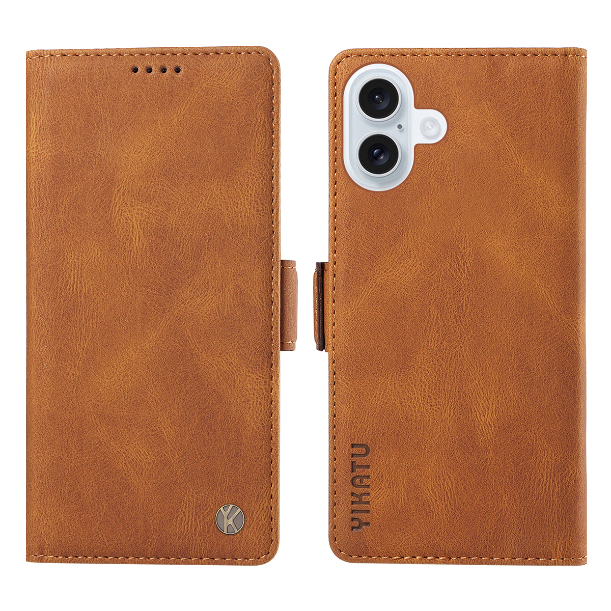 For iPhone 17 Leather Case YIKATU YK-005 Skin-touch Feeling Wallet Phone Cover - Brown