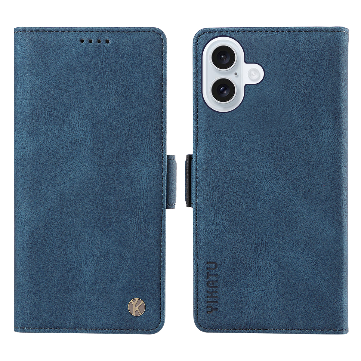 For iPhone 17 Leather Case YIKATU YK-005 Skin-touch Feeling Wallet Phone Cover - Blue