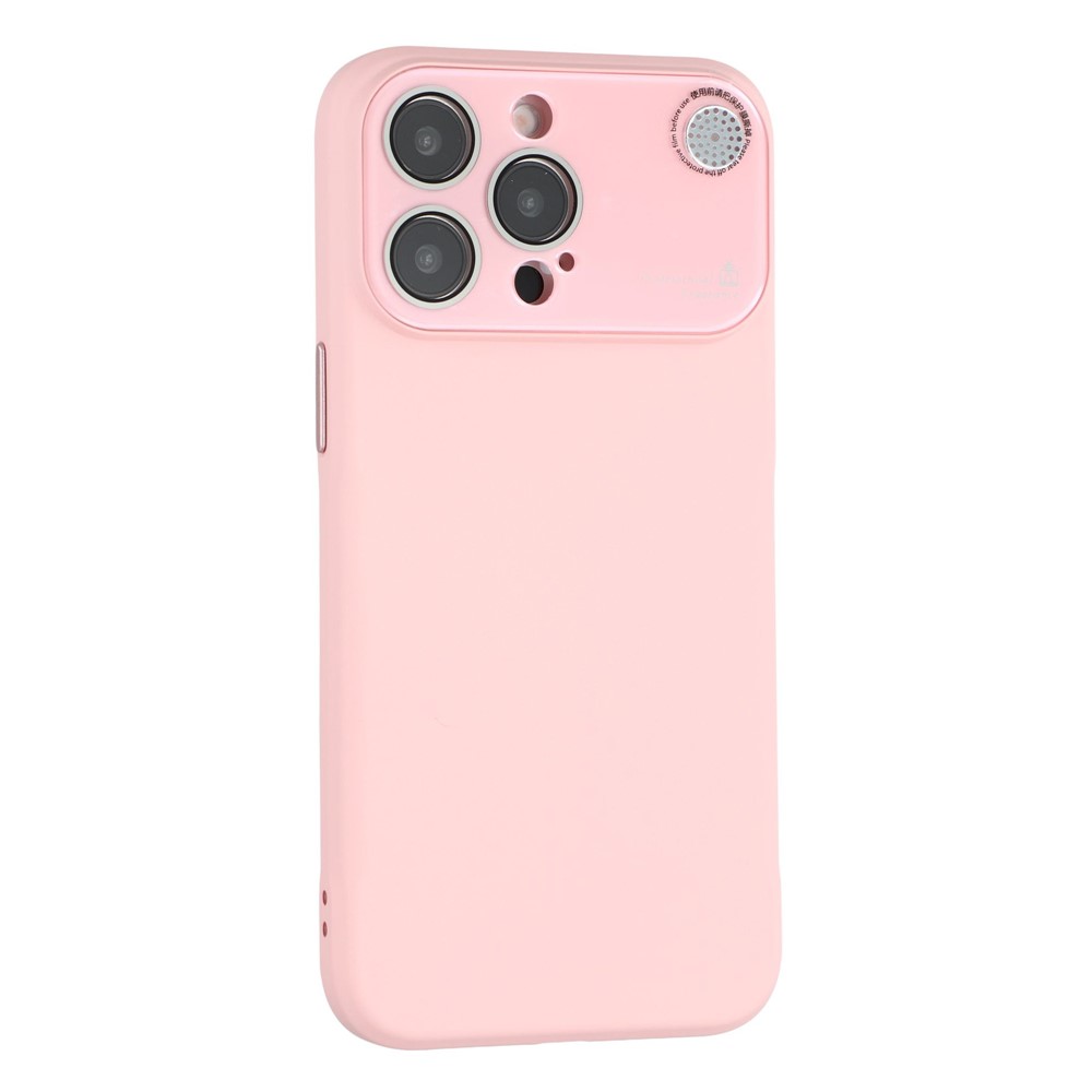 For iPhone 15 Pro Max Case Large Camera Window Liquid Silicone Aromatherapy Phone Cover - Pink