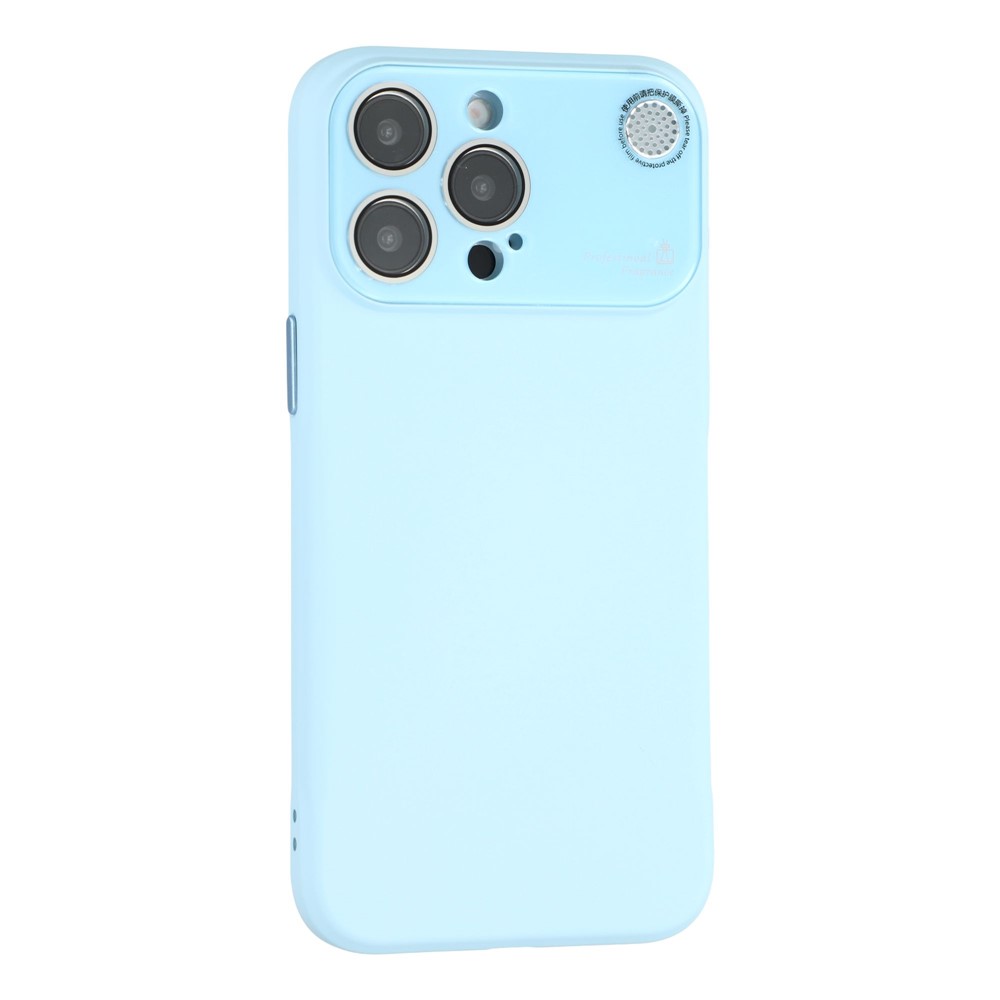 For iPhone 13 Pro Case Large Camera Window Liquid Silicone Aromatherapy Phone Cover - Sky Blue