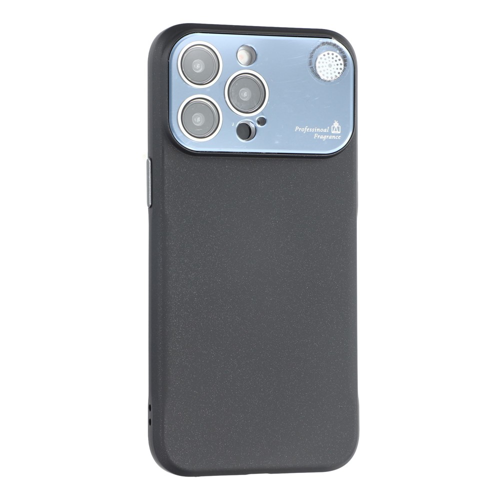 For iPhone 13 Pro Case Large Camera Window Liquid Silicone Aromatherapy Phone Cover - Black