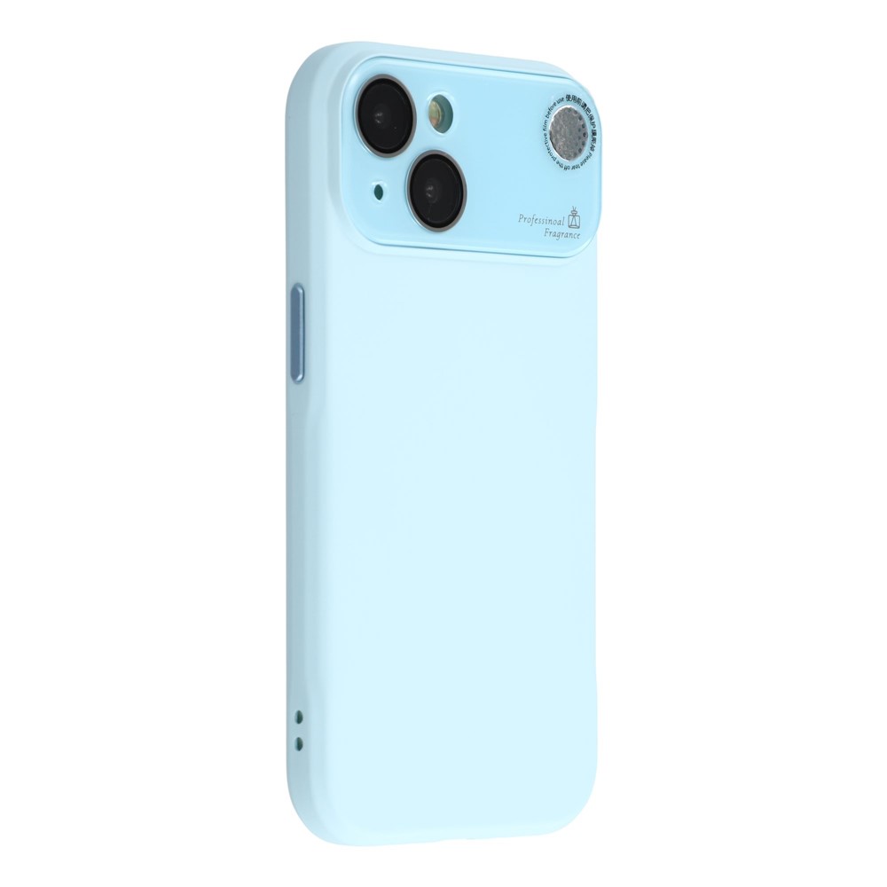 For iPhone 13 Case Large Camera Window Liquid Silicone Aromatherapy Phone Cover - Sky Blue