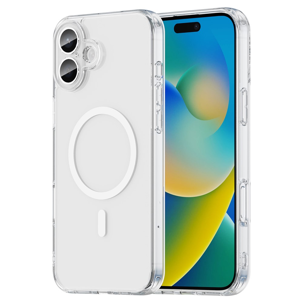 Bulk Purchasing For iPhone 16 Plus Magnetic Case TPU Acrylic Phone Back Cover Anti Yellowing - Transparent