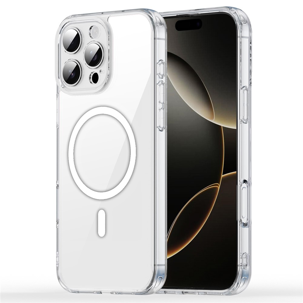 Bulk Purchasing For iPhone 15 Pro Magnetic Case TPU Acrylic Phone Back Cover Anti Yellowing - Transparent