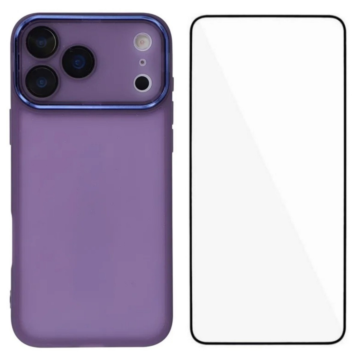 For iPhone 17 Pro TPU Case WANLONFENG DKSM Series Electroplated Frame Back Cover with Tempered Glass - Purple