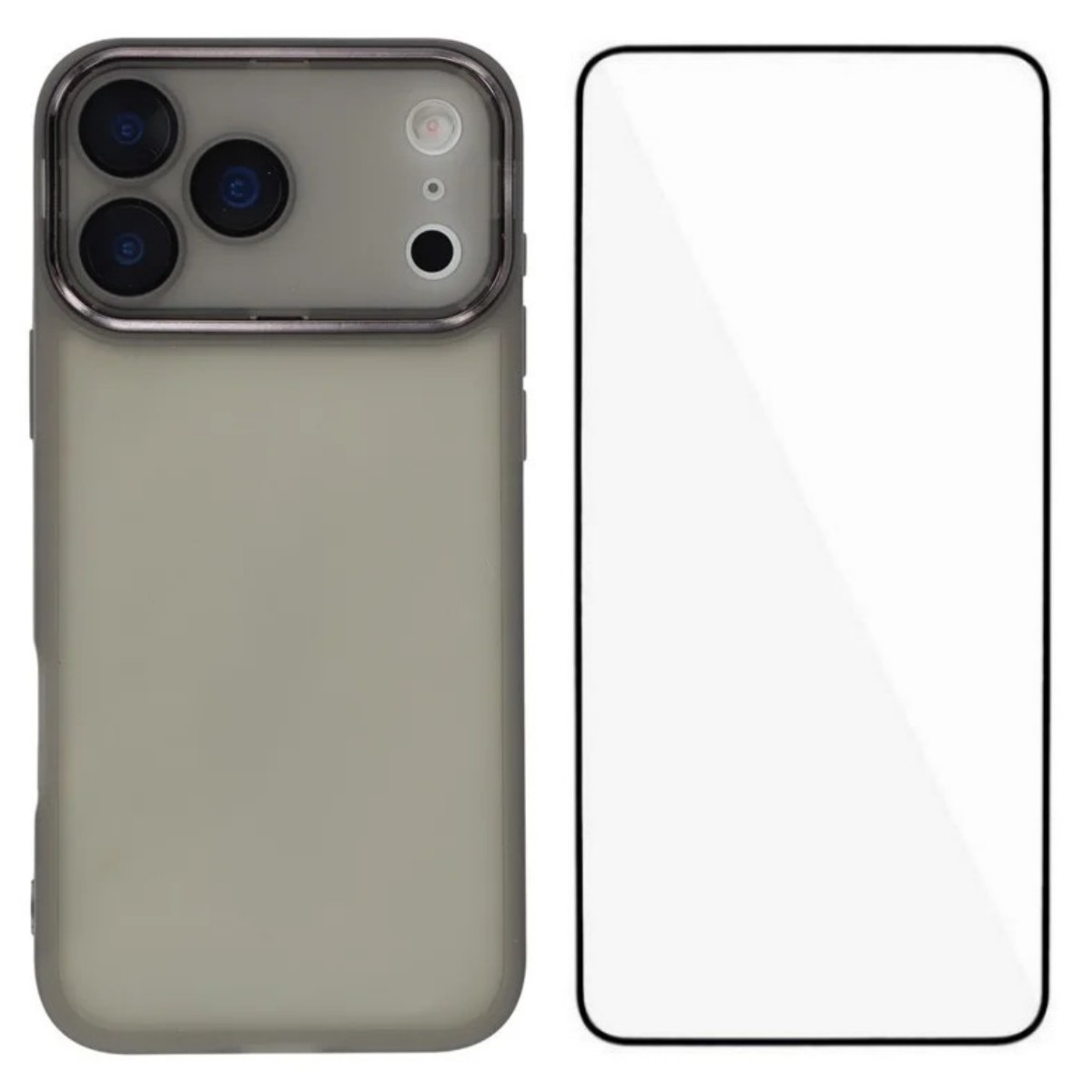 For iPhone 17 Pro TPU Case WANLONFENG DKSM Series Electroplated Frame Back Cover with Tempered Glass - Black