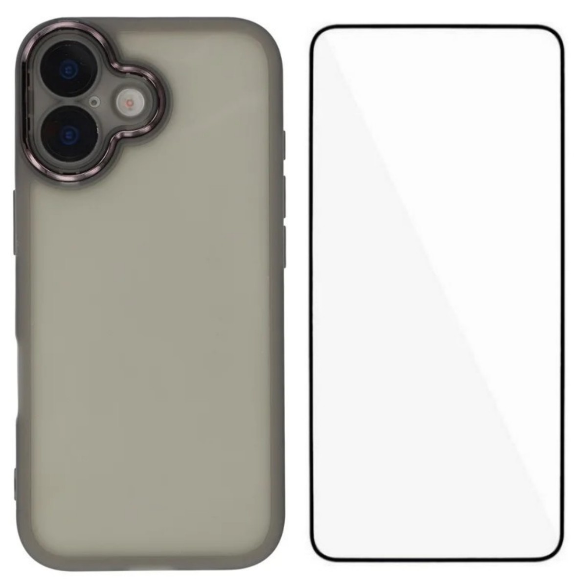 For iPhone 17 TPU Case WANLONFENG DKSM Series Electroplated Frame Back Cover with Tempered Glass - Black