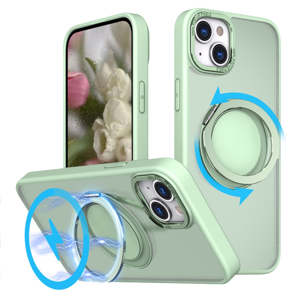 Bulk Purchasing For iPhone 15 Plus Case Compatible with MagSafe Kickstand Acrylic TPU Phone Cover - Light Green
