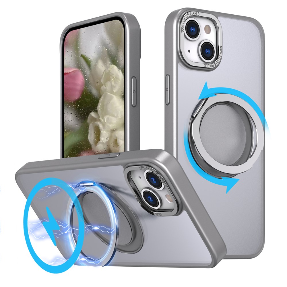 Bulk Purchasing For iPhone 13 Case Compatible with MagSafe Kickstand Acrylic TPU Phone Cover - Titanium Grey