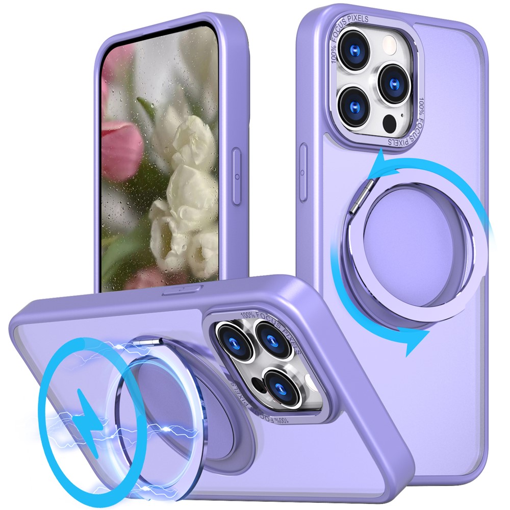 Bulk Purchasing For iPhone 14 Pro Max Case Compatible with MagSafe Kickstand Acrylic TPU Phone Cover - Light Purple